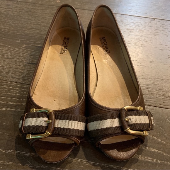 michael kors peep toe flats